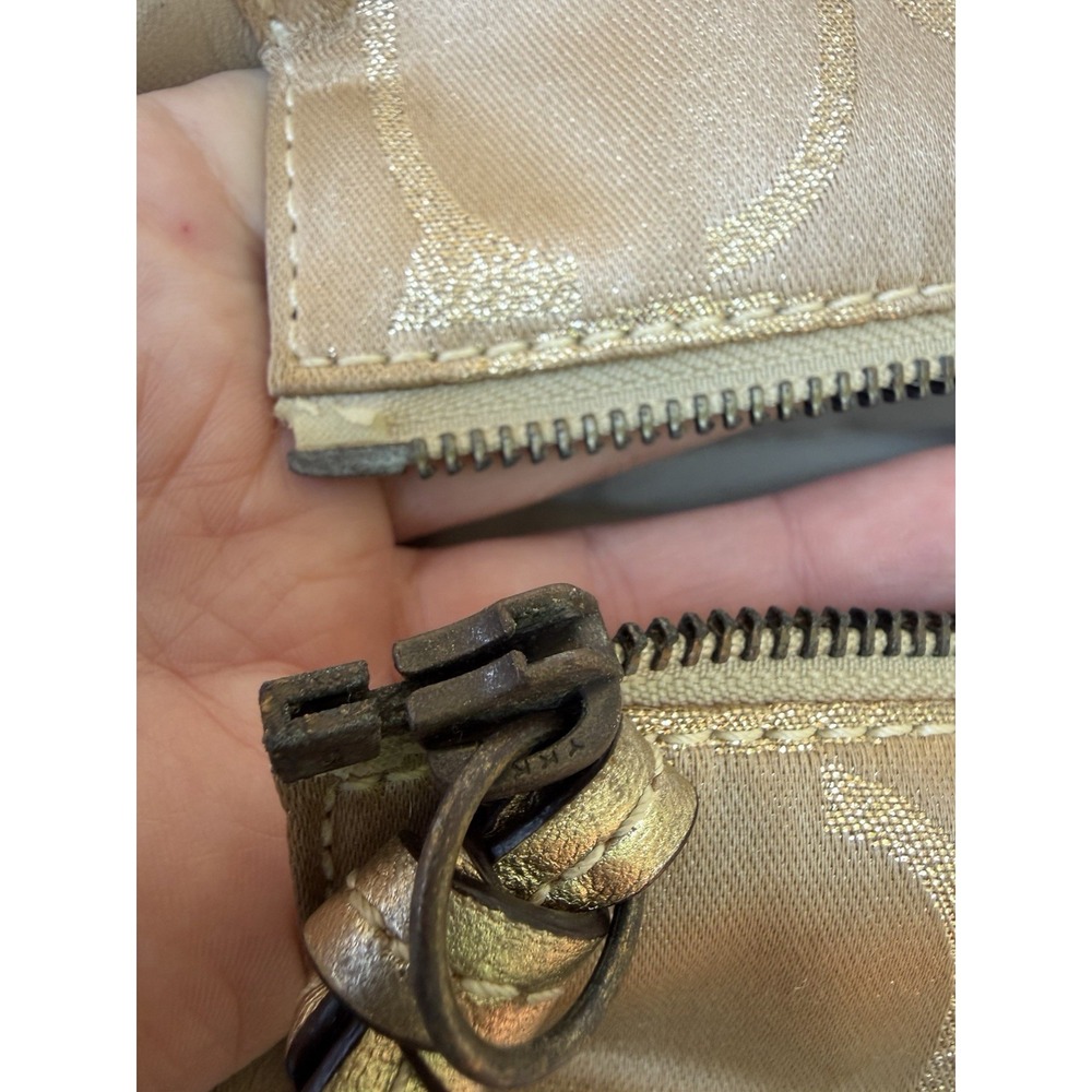 Coach 11505 Metallic Signature C Gallery Tote Gold Studded Y2K Shoulder Bag - Picture 16 of 16